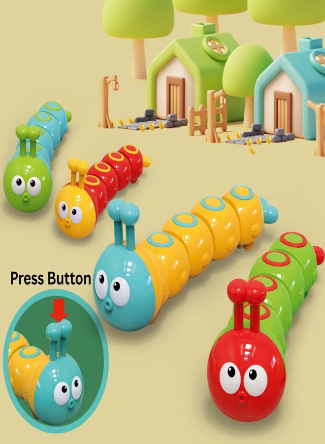 MUNMOLL Wind Up Caterpillar Press & Go for Kids Infant Toddler Press Moving Toy Vehicle Bath Snake Toy for Kids Plastic Animal Shape Moving Educational Sensory Gliding Toys Random Color (Pack of 1) - Image 3